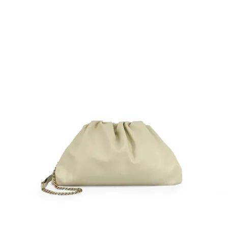 sac bourse à bandoulière pour femme en cuir box calf cuir beige italien