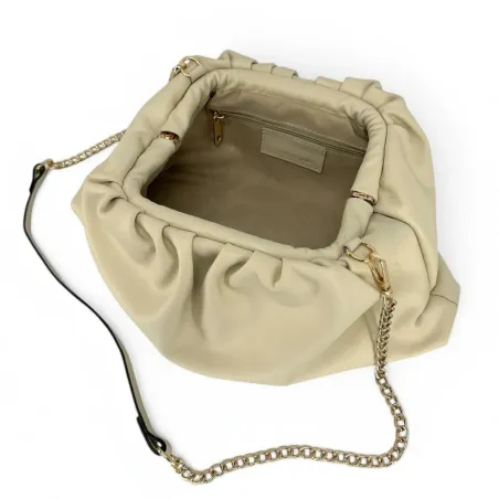 sac pouch pour femme tendance beige en cuir sauvage