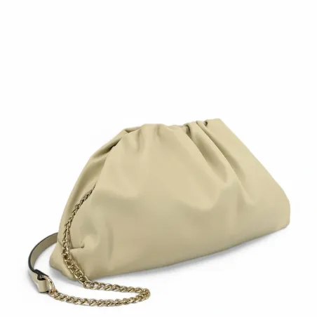 sac bandoulière type pouch beige femme en cuir box calf