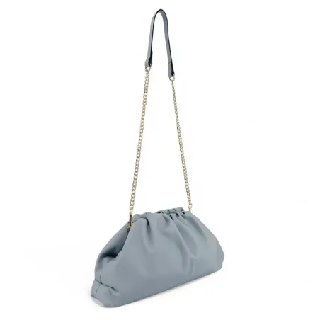 sac pouch femme tendance bleu ciel en cuir sauvage