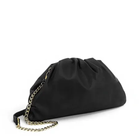 sac pouch noir tendance femme en cuir sauvage