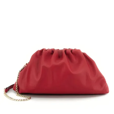 sac pouch rouge profond tendance femme en cuir sauvage