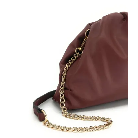 sac pouch tendance femme marron foncé en cuir sauvage