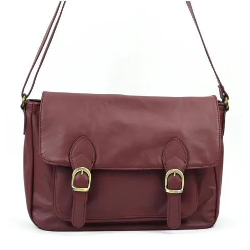 Sac cartable femme | Sac bandoulière en cuir lisse BUFFALO