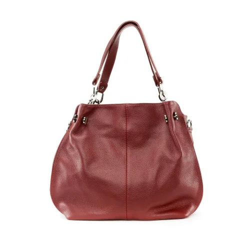 Sac à main tendance femme en cuir grainé porté main épaule de travers ou bandoulière cognac