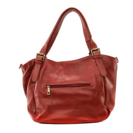 Sac tendance femme en cuir porté épaule avec bandoulière réglable rouge foncé